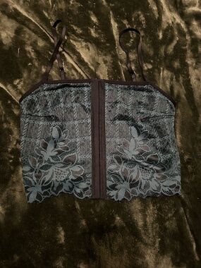 Aerie Show Off Winter Express Lace Corset Bra Top